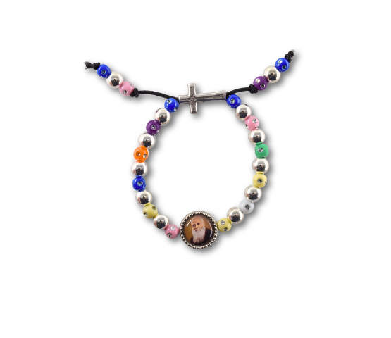 PULSERA BOLAS Y CORDON AJUSTABLE MULTICOLOR